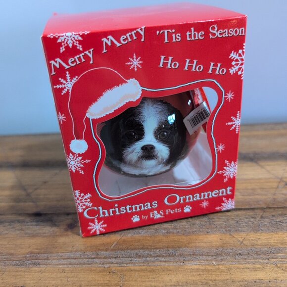 E&S Pets Shih Tzu Dog Christmas Ornament Unbreakable Shatterproof New - Picture 4 of 4